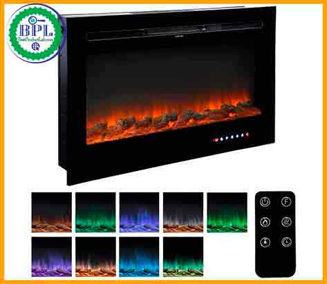 Homedex 36’’ Recessed Mounted Electric Fireplace